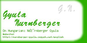 gyula nurnberger business card